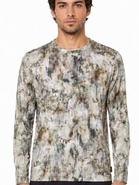 Snow Peak Insect Shield Long Sleeve T-Shirt Abstract Camo Unisex Size M Men's